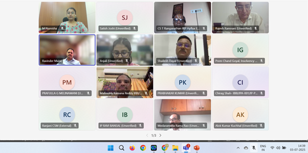 IBBI organised a virtual Workshop for Insolvency Professionals
